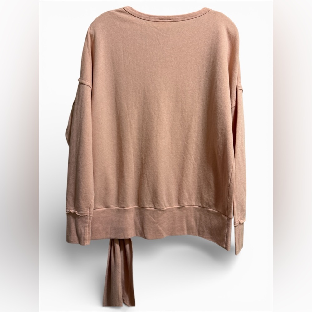 Abound Women's Pink Oversized Distressed Tie-Front Sweatshirt Size Small NWT - Picture 2 of 9